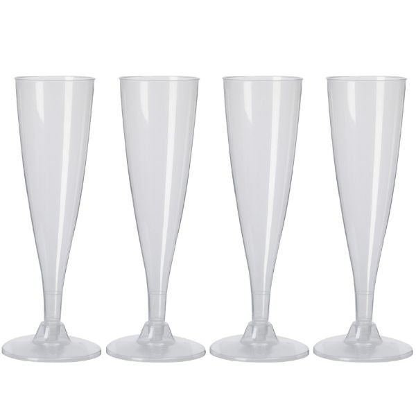 Champagneglas 130 ml - Sæt med 4 stk (plast)
