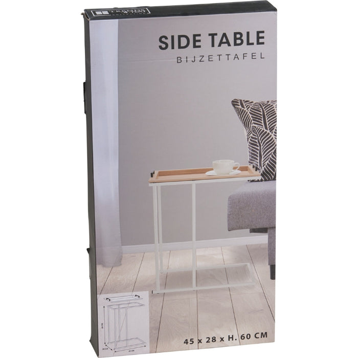 Sidebord råhvid ramme MDF