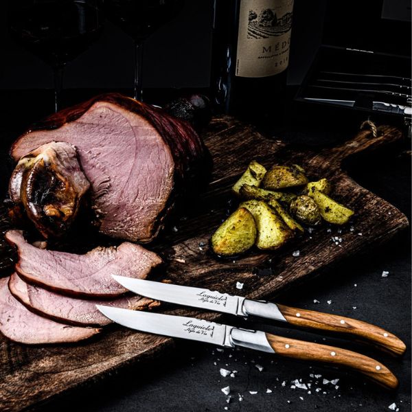 Grillknive Laguiole Oliven træ SÆT 6 SdV