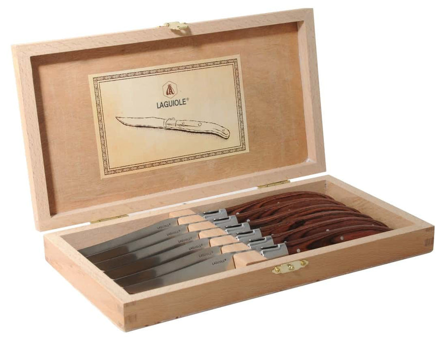 Laguiole 6 steakknive i træ