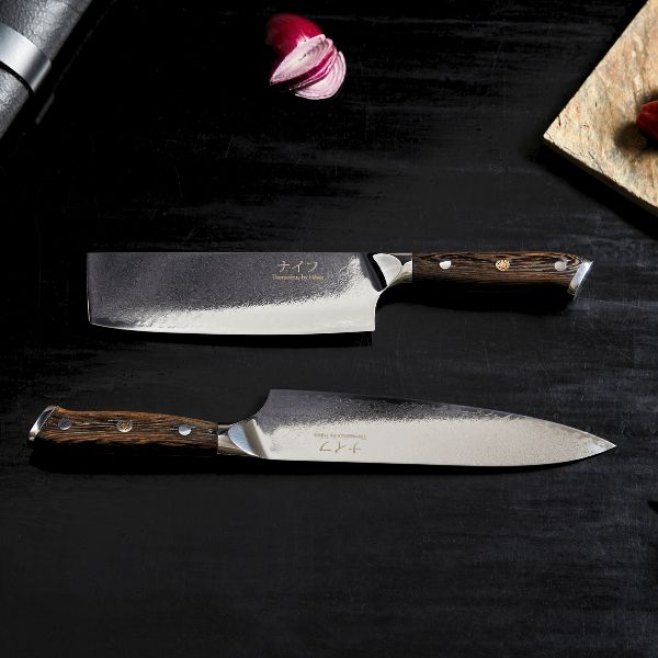 Kokkekniv 32 cm + grøntsagskniv 30 cm Wengé
