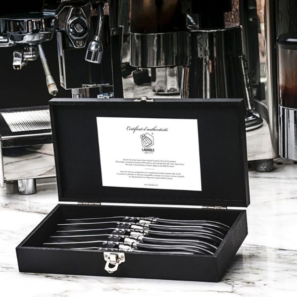 Grillknive Laguiole Sort Ebenholts SÆT 6 SdV