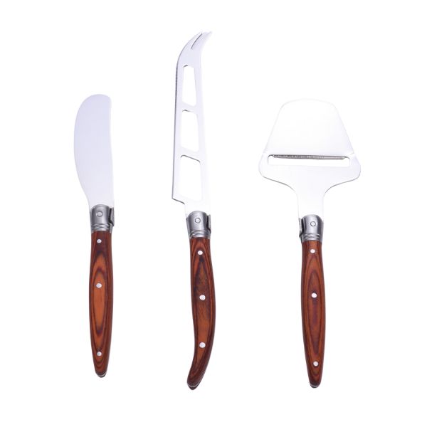 Laguiole Heritage Ostesæt - 3 Knive i Pakkawood