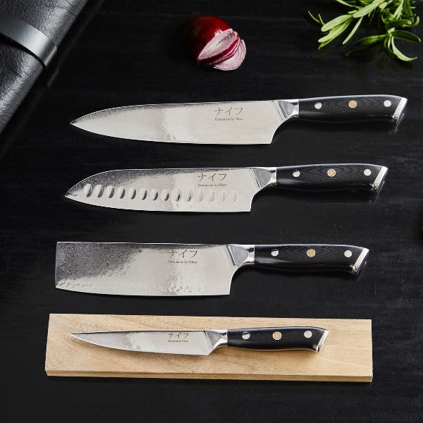 Chefsæt Santoku, Grøntsags & Utility kniv - 4 stk.