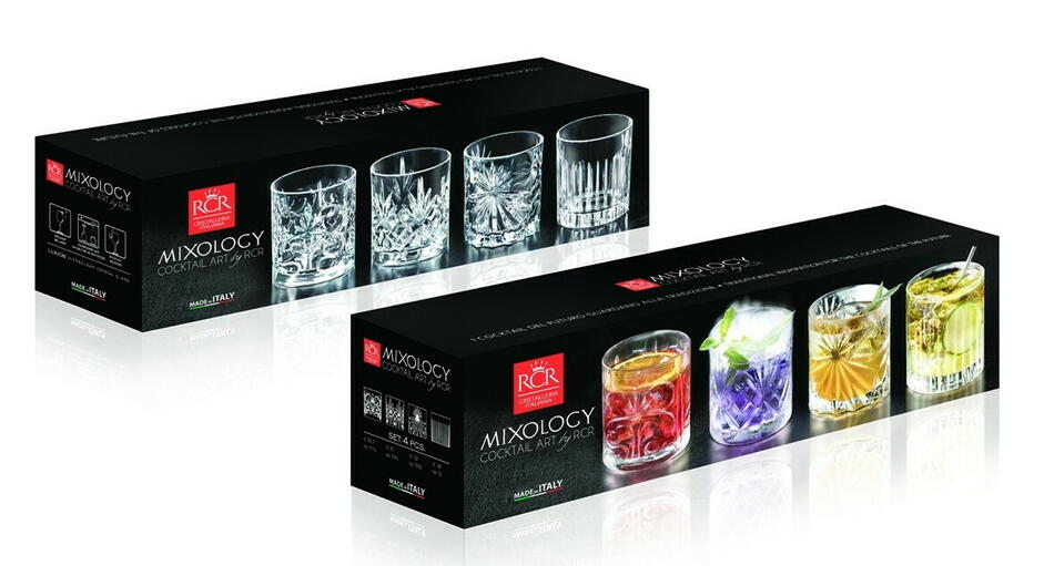 RCR MIXOLOGY KRYSTAL GLAS - 4 TUMBLERS