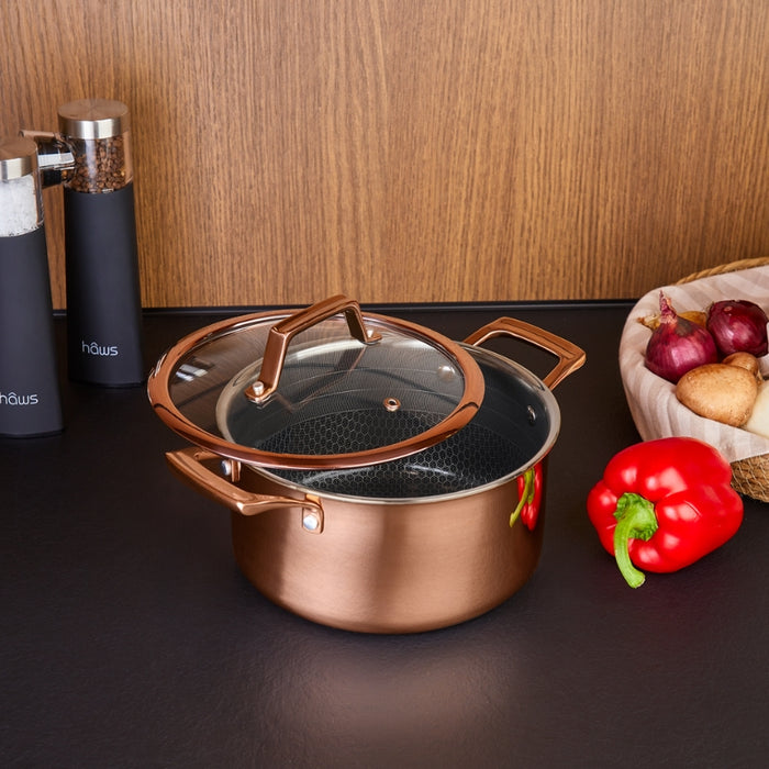 Hâws Santo Gryde 3,4 L med låg og hybridbelægning – Rose Gold