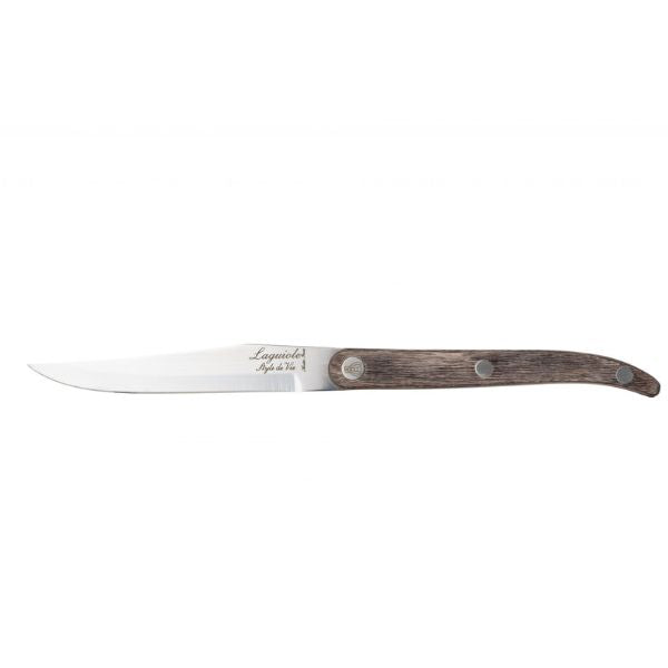 Grillknive Laguiole Grå Pakka glat SÆT 6 SdV