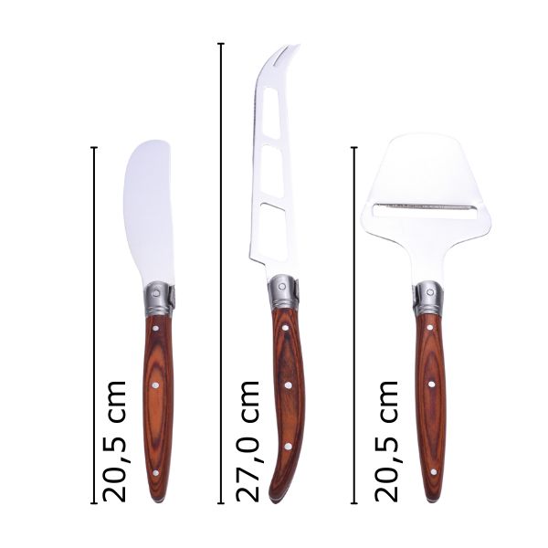 Laguiole Heritage Ostesæt - 3 Knive i Pakkawood