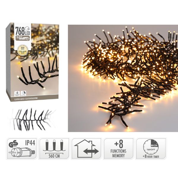 Klynge lys 768 LEDlys varm hvid