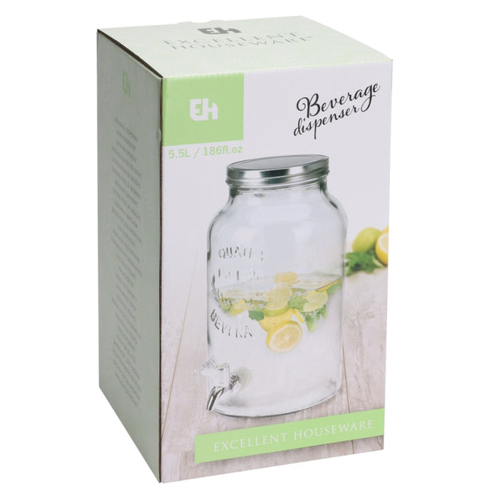 Drikkevaredispenser i glas 5,5 liter