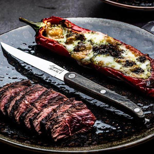 Grillknive Laguiole Grå Pakka glat SÆT 6 SdV