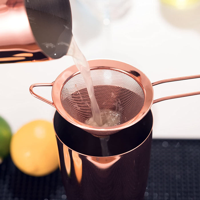 Cocktailshaker sæt med 11 dele med stander - Kobber