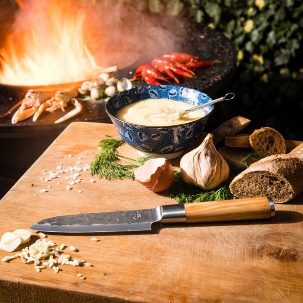 Santokukniv 14 Smedet Oliven SdV 14cm