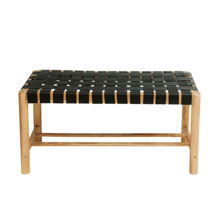 Hâws Nooka bænk sort reb 90x45x33 cm