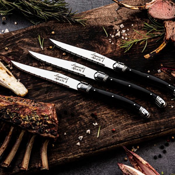 Grillknive Laguiole Sort SÆT 6 SdV