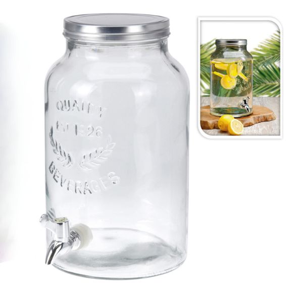 Drikkevaredispenser i glas 4 liter
