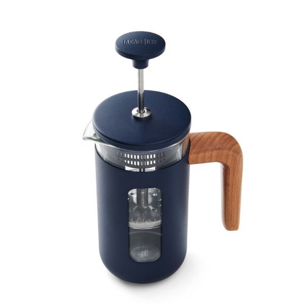 Pisa stempelkande 3 kopper navy træhåndtag La Cafetière