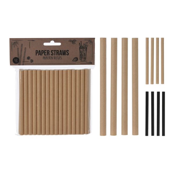 Sugerør papir 48 stk ASS