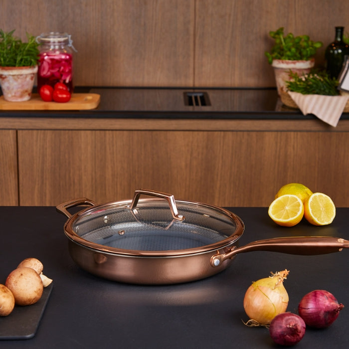 Hâws Santo Sauterpande 28 cm med låg og hybridbelægning – Rose Gold