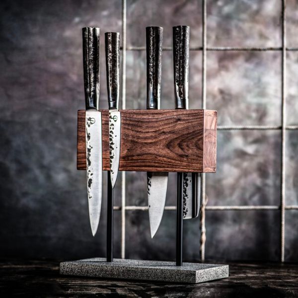 Magnetisk Knivblok Valnød SdV 25x12x27,5cm