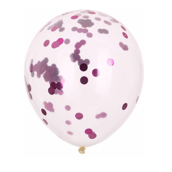Balloner med konfetti pink 8 stk