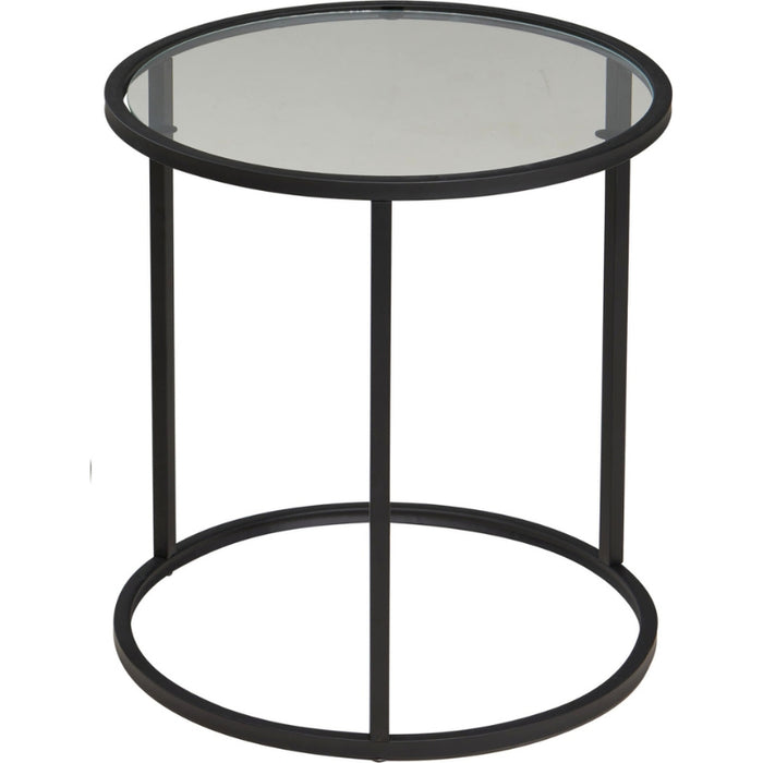 Sidebord sæt af 2 i glas og metal