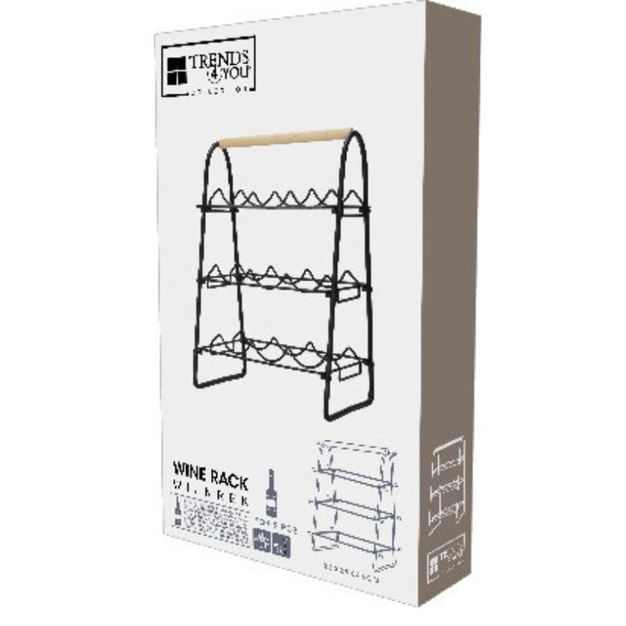 Vinreol metal til 9 flasker