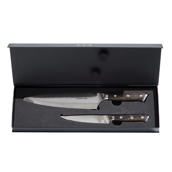 Kokkekniv 32 cm + universalkniv 24 cm Wengé