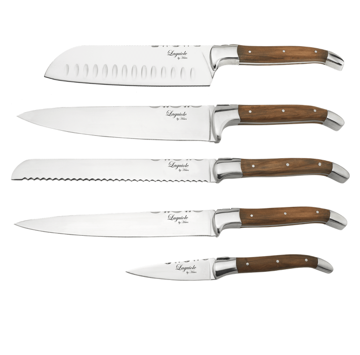 Chef Knivsæt med blok Oliven - 6 dele