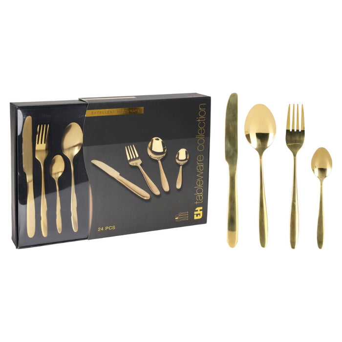 Bestiksæt 24 dele guld