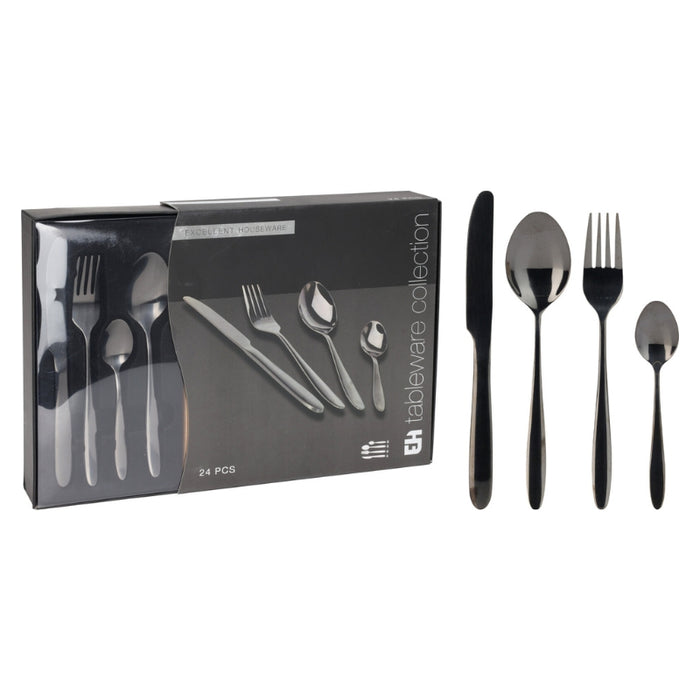 Bestiksæt 24 dele sort