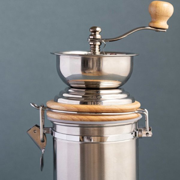 Kaffekværn inlk. opbevaring rustfrit stål La Cafetière